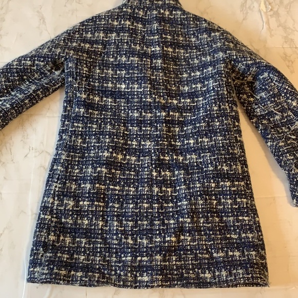 J Crew Blue and Grey Asymmetrical Wool Zip Coat - Picture 9 of 9